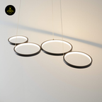 Black Metal LED Pendant Light – Minimalist 4-Circle Design | LED Pendant for Living & Dining Rooms | Jagmag Lights