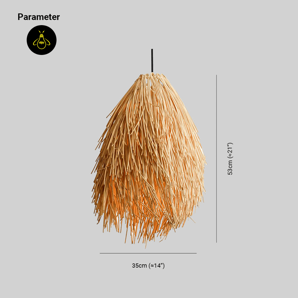 Handwoven Rattan Pendant Light, Wabi-Sabi Design, Natural Bamboo | Jagmag Lights - Fancy and Decorative lights - Brand name jagmag lights