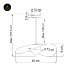 Fabric & Metal Pendant Light – Curved White Ribbon | Odalia for Living & Dining | Jagmag Lights