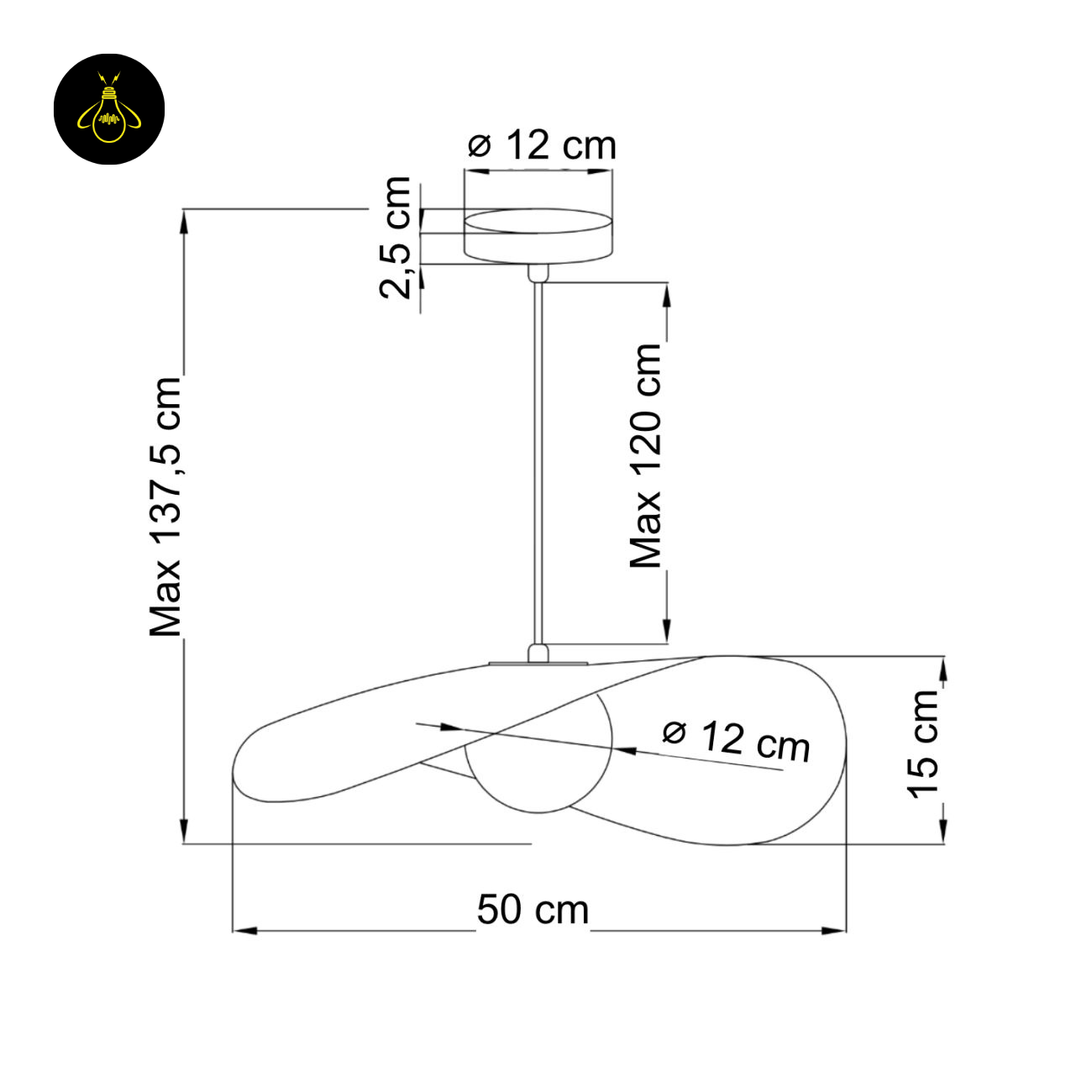 Fabric & Metal Pendant Light – Curved White Ribbon | Odalia for Living & Dining | Jagmag Lights