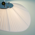 Fabric & Metal Pendant Light – Curved White Ribbon | Odalia for Living & Dining | Jagmag Lights