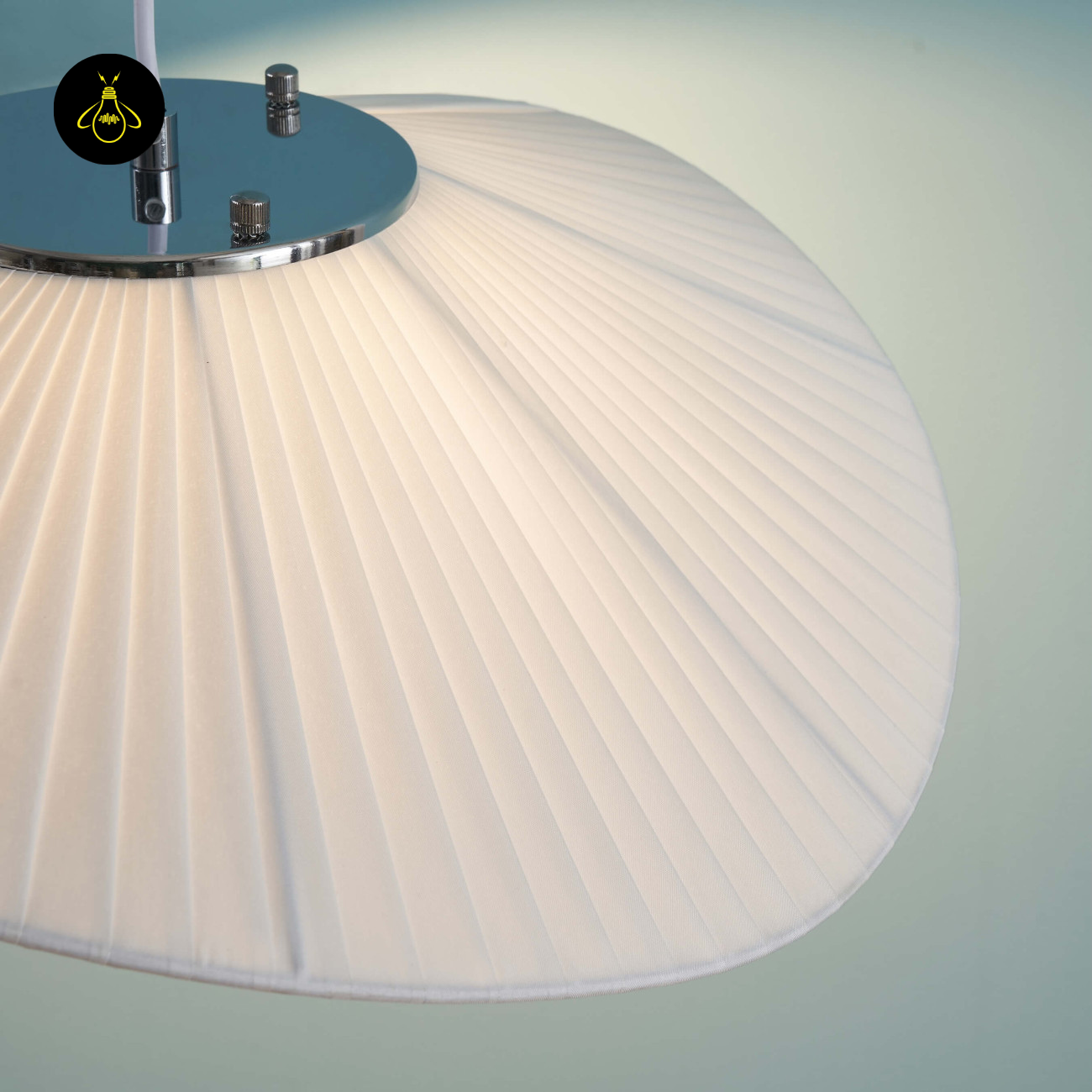 Fabric & Metal Pendant Light – Curved White Ribbon | Odalia for Living & Dining | Jagmag Lights