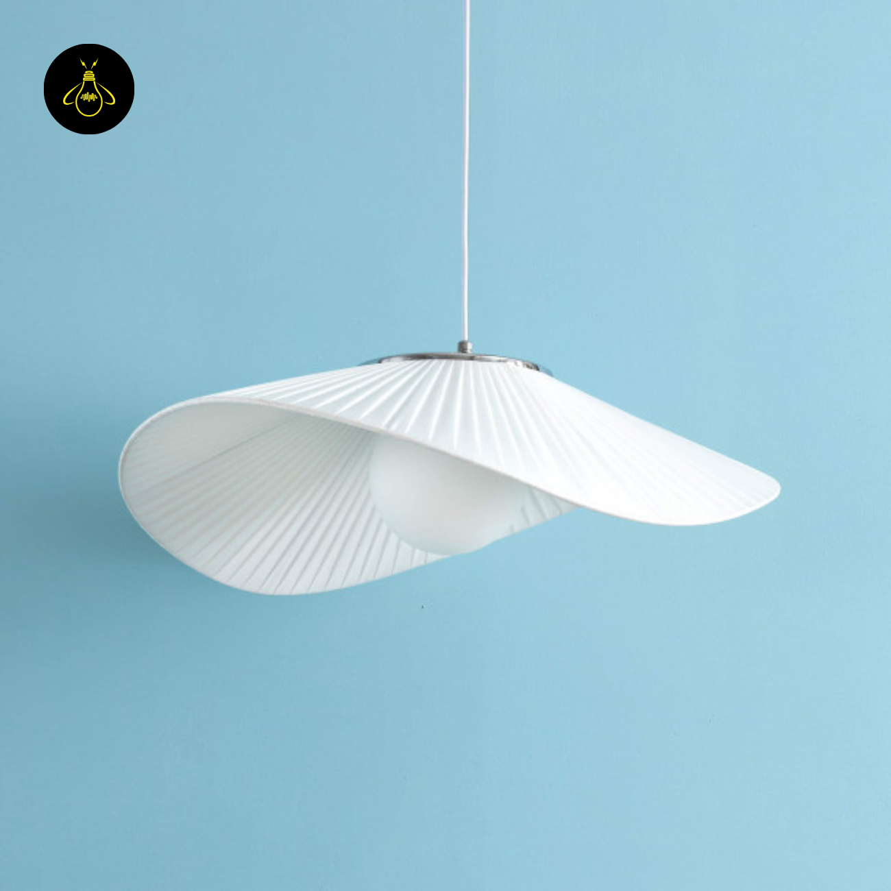 Fabric & Metal Pendant Light – Curved White Ribbon | Odalia for Living & Dining | Jagmag Lights