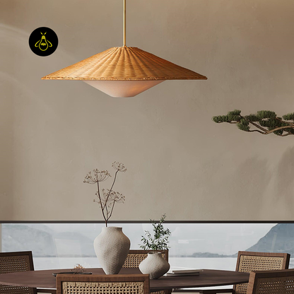 Jagmag Lights Rattan Hat Pendant Light | Natural Weave | E26/E27