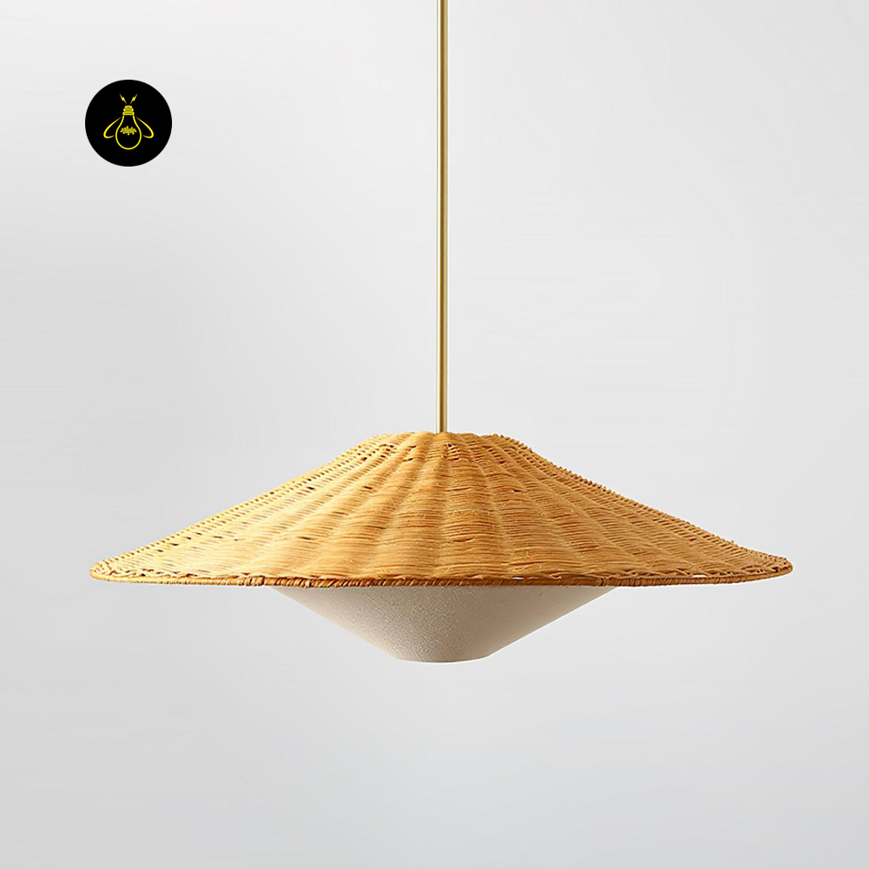 Jagmag Lights Rattan Hat Pendant Light | Natural Weave | E26/E27