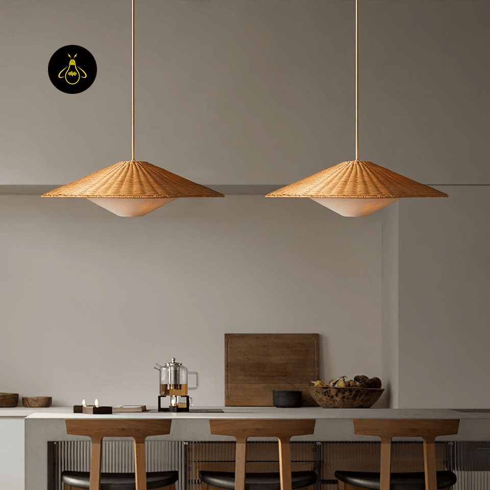 Jagmag Lights Rattan Hat Pendant Light | Natural Weave | E26/E27 - Fancy and Decorative lights - Brand name jagmag lights