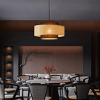 Jagmag Lights Rattan Pendant Light | Japanese Concentric & Drum Shade | E26/E27 | India - Fancy and Decorative lights - Brand name jagmag lights