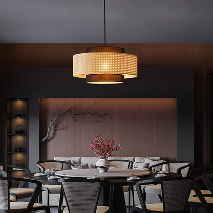 Jagmag Lights Rattan Pendant Light | Japanese Concentric & Drum Shade | E26/E27 | India