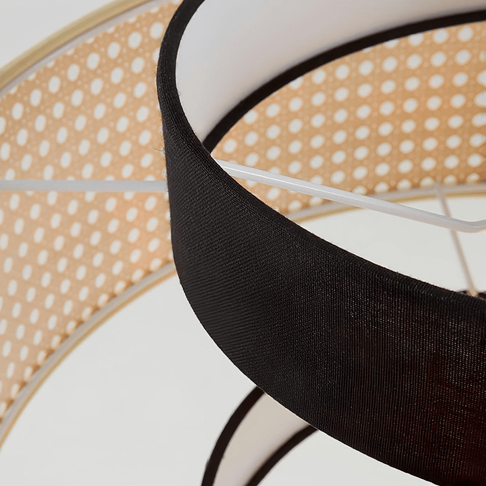 Jagmag Lights Rattan Pendant Light | Japanese Concentric & Drum Shade | E26/E27 | India - Fancy and Decorative lights - Brand name jagmag lights