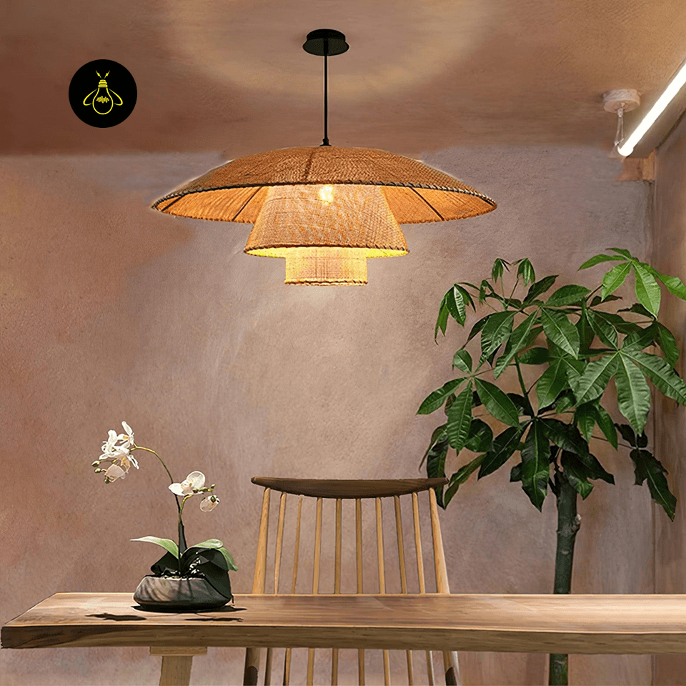 Jagmag Lights Rattan Pendant Light | Hat Weave Design | E26/E27 - Fancy and Decorative lights - Brand name jagmag lights