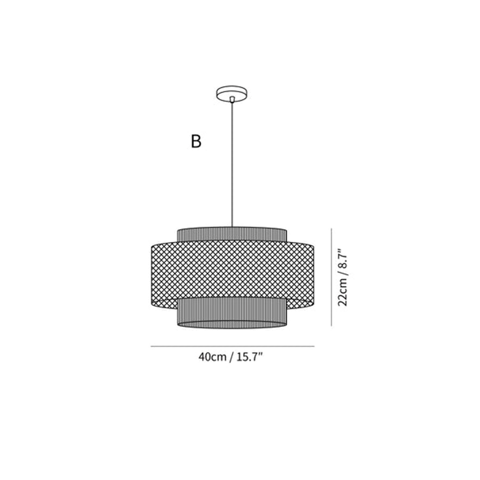 Jagmag Lights Rattan Pendant Light | Japanese Concentric & Drum Shade | E26/E27 | India