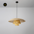 Jagmag Lights Rattan Pendant Light | Hat Weave Design | E26/E27 - Fancy and Decorative lights - Brand name jagmag lights