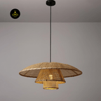 Jagmag Lights Rattan Pendant Light | Hat Weave Design | E26/E27 - Fancy and Decorative lights - Brand name jagmag lights