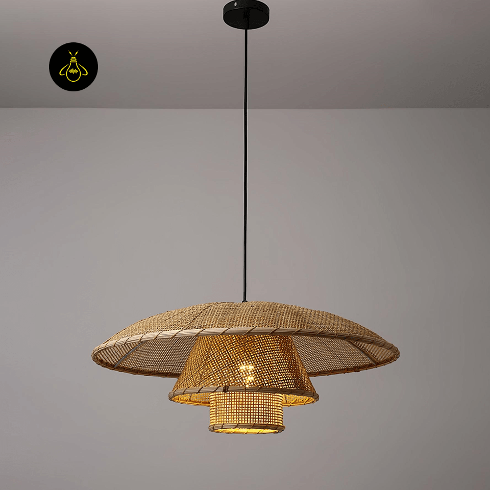Jagmag Lights Rattan Pendant Light | Hat Weave Design | E26/E27 - Fancy and Decorative lights - Brand name jagmag lights