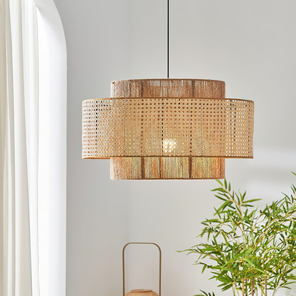 Jagmag Lights Rattan Pendant Light | Japanese Concentric & Drum Shade | E26/E27 | India