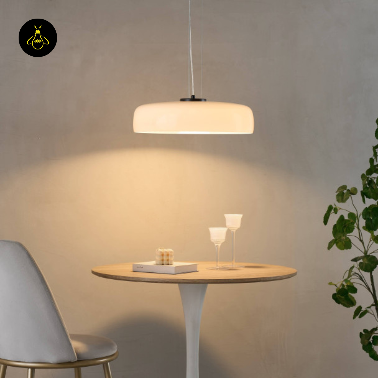 Integrated LED Pendant – Riccardo | White Opal Glass Dome Lighting | Jagmag Lights