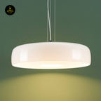 Integrated LED Pendant – Riccardo | White Opal Glass Dome Lighting | Jagmag Lights