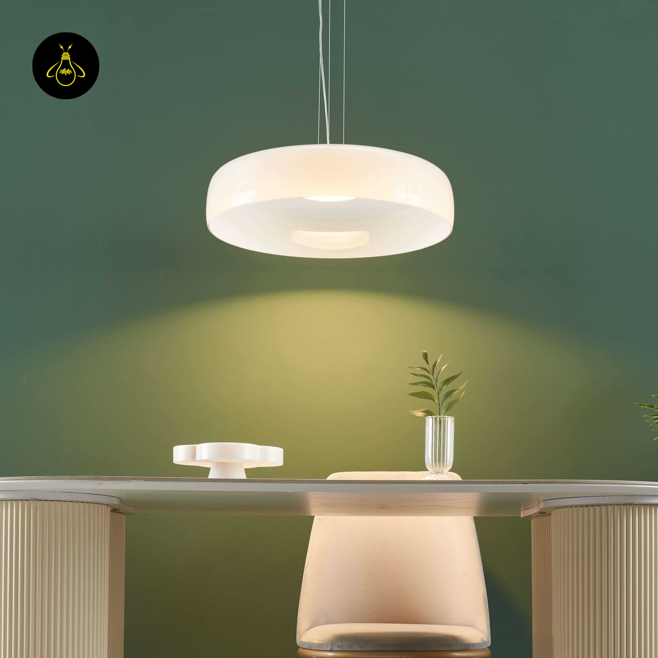 Integrated LED Pendant – Riccardo | White Opal Glass Dome Lighting | Jagmag Lights