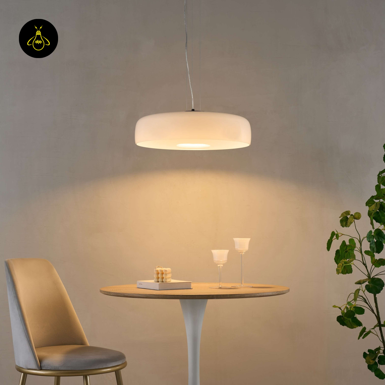 Integrated LED Pendant – Riccardo | White Opal Glass Dome Lighting | Jagmag Lights