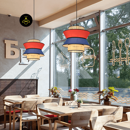 Jagmag Lights Pendant Lamp | Metal, Rattan, Fabric Design | Floral Fabric Pendant Light - Jagmag Lights
