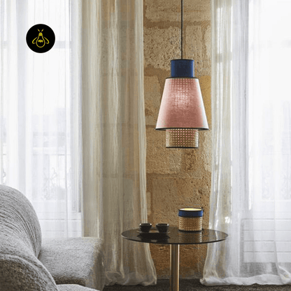 Jagmag Lights Pendant Lamp | Metal, Rattan, Fabric Design | Floral Fabric Pendant Light - Jagmag Lights