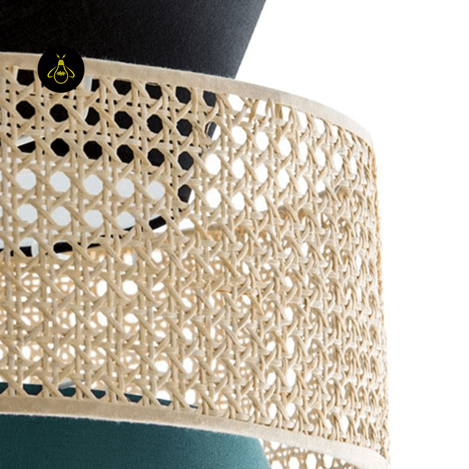 Jagmag Lights Pendant Lamp | Metal, Rattan, Fabric Design | Floral Fabric Pendant Light - Fancy and Decorative lights - Brand name jagmag lights