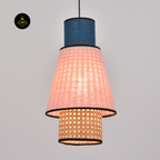 Jagmag Lights Pendant Lamp | Metal, Rattan, Fabric Design | Floral Fabric Pendant Light - Fancy and Decorative lights - Brand name jagmag lights