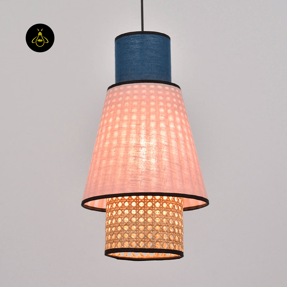 Jagmag Lights Pendant Lamp | Metal, Rattan, Fabric Design | Floral Fabric Pendant Light - Fancy and Decorative lights - Brand name jagmag lights