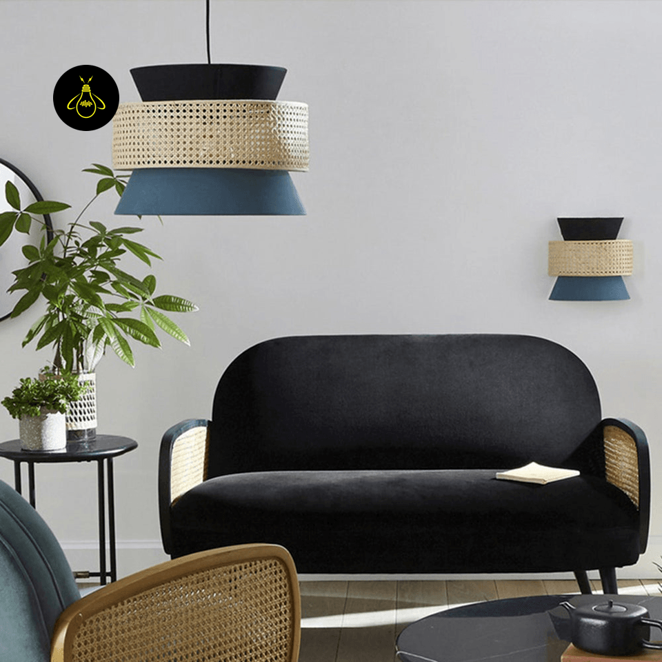 Jagmag Lights Pendant Lamp | Metal, Rattan, Fabric Design | Floral Fabric Pendant Light - Fancy and Decorative lights - Brand name jagmag lights