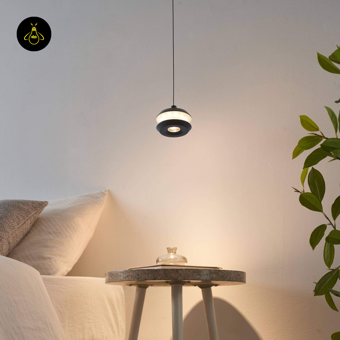 Integrated LED Cylinder Pendant – Matte Black Adjustable | Black Cylinder Pendant | Jagmag Lights
