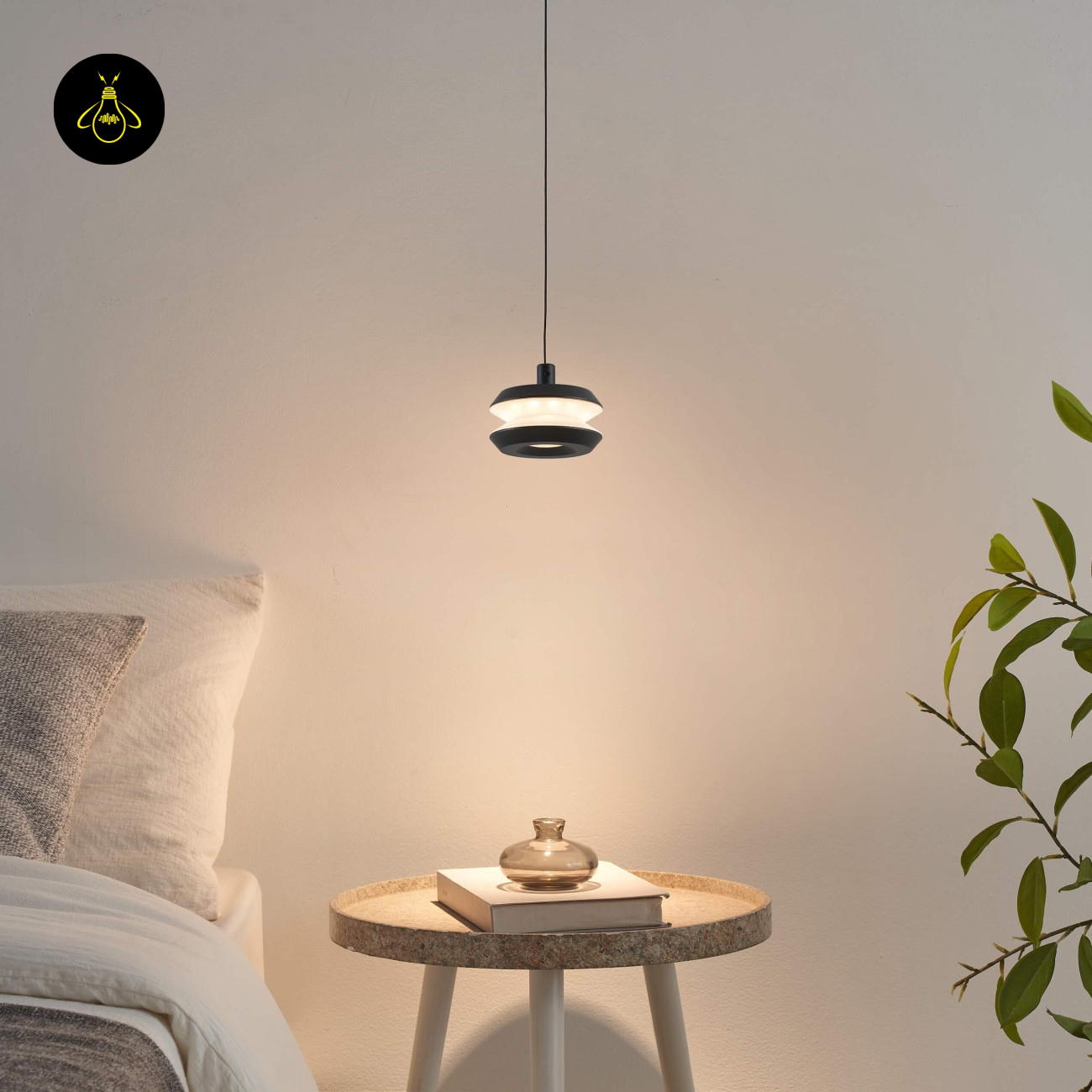 Integrated LED Cylinder Pendant – Matte Black Adjustable | Black Cylinder Pendant | Jagmag Lights