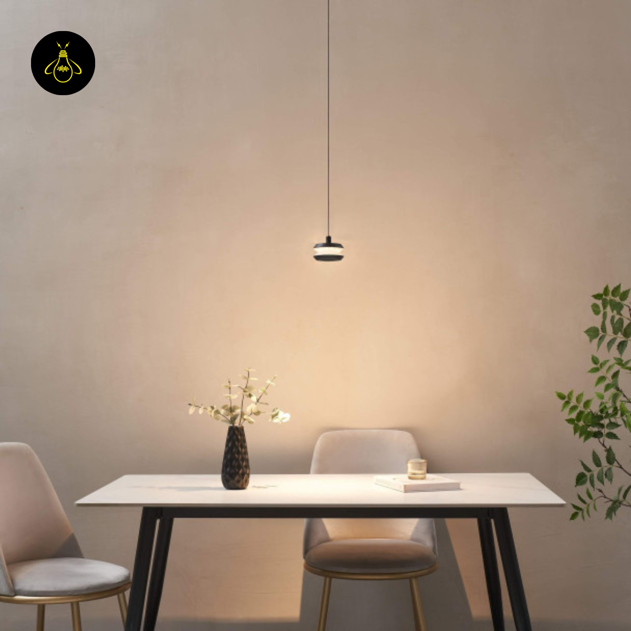 Integrated LED Cylinder Pendant – Matte Black Adjustable | Black Cylinder Pendant | Jagmag Lights