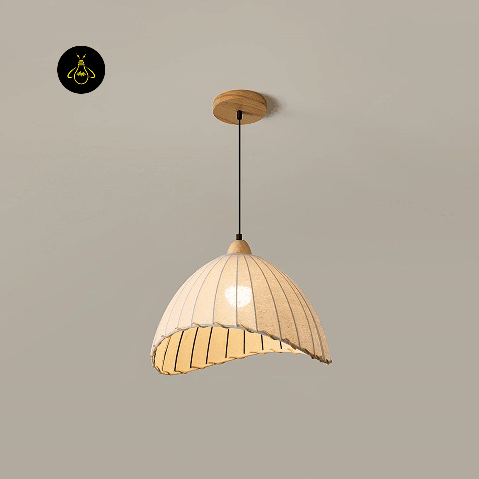 Jagmag Lights Sanna Pendant Lamp | Fabric & Wood | E26/E27 - Fancy and Decorative lights - Brand name jagmag lights