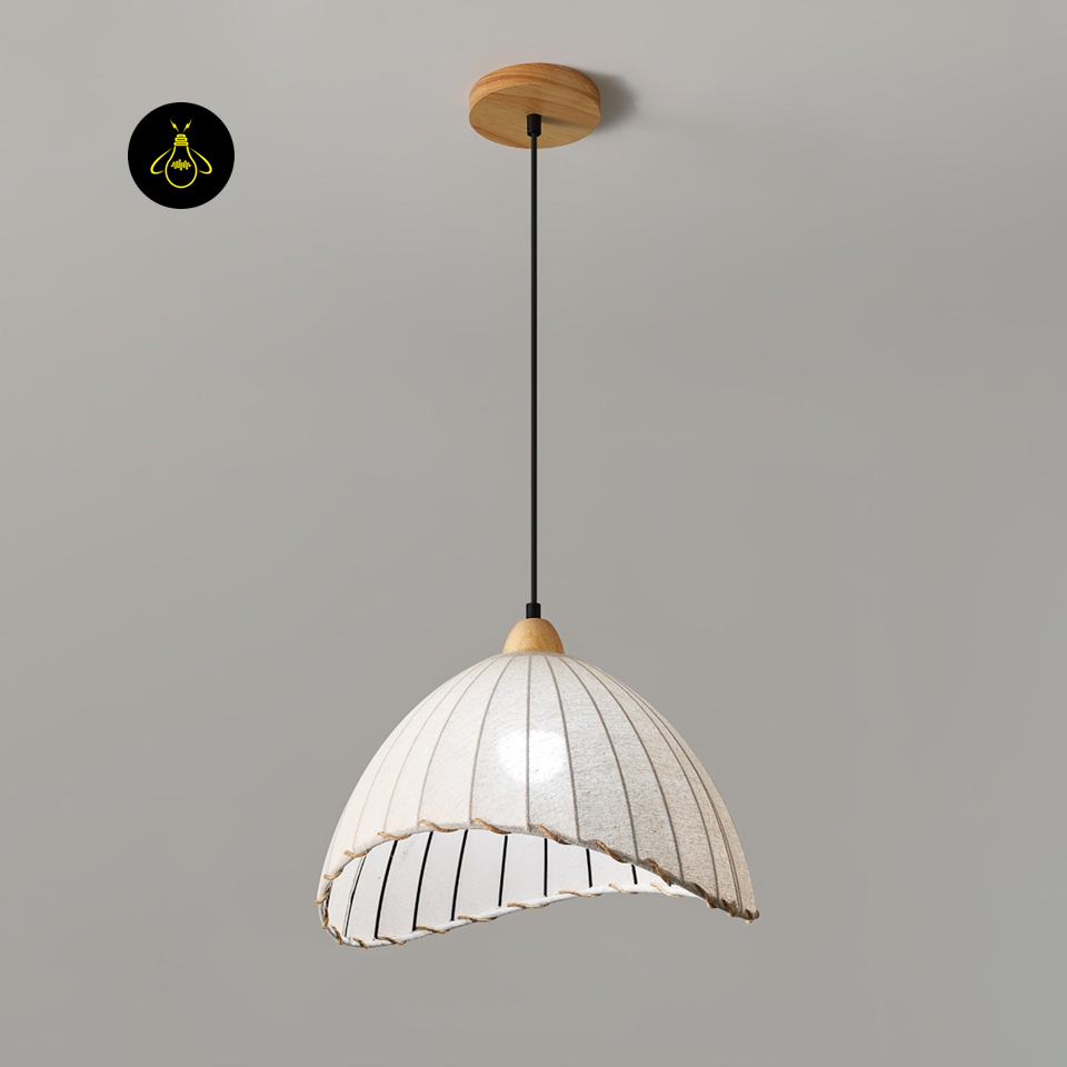 Jagmag Lights Sanna Pendant Lamp | Fabric & Wood | E26/E27