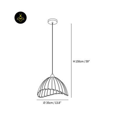 Jagmag Lights Sanna Pendant Lamp | Fabric & Wood | E26/E27