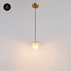 Natural Stone & Glass Pendant – Travertine + Opal Globe | Silvia Hanging Light | Jagmag Lights