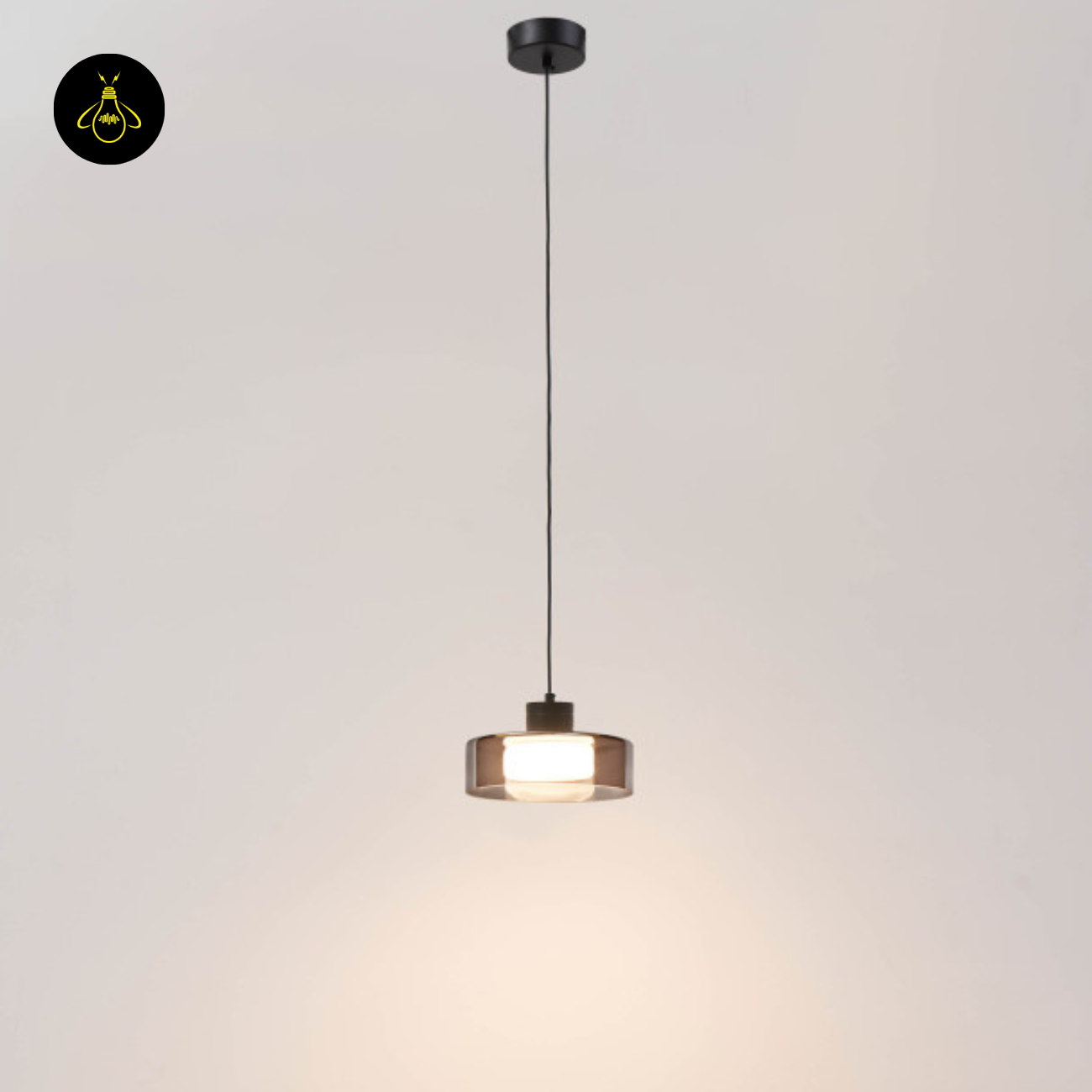 Metal & Smoky Glass LED Pendant Light – Compact Smoky Shade | Modern LED Pendant | Jagmag Lights