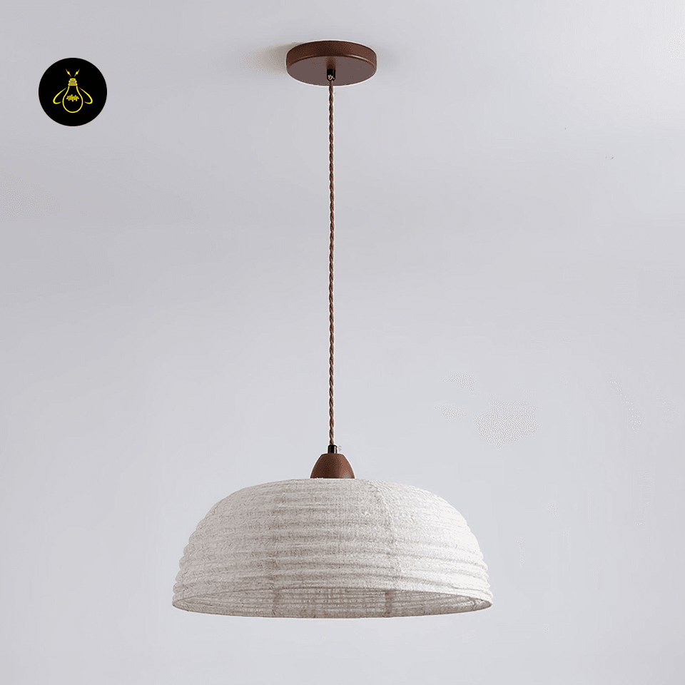 Jagmag Lights Wood and Fabric Pendant Light | Wabi-Sabi Design | E26/E27 - Fancy and Decorative lights - Brand name jagmag lights