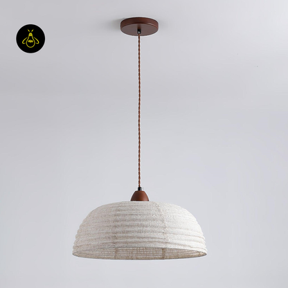 Jagmag Lights Wood and Fabric Pendant Light | Wabi-Sabi Design | E26/E27