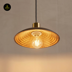 Natural Wood + Brass Pendant Light – Yuli | Carved Wood Lighting for Dining & Kitchen | Jagmag Lights