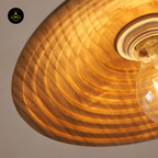 Natural Wood + Brass Pendant Light – Yuli | Carved Wood Lighting for Dining & Kitchen | Jagmag Lights