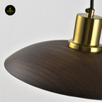 Natural Wood + Brass Pendant Light – Yuli | Carved Wood Lighting for Dining & Kitchen | Jagmag Lights