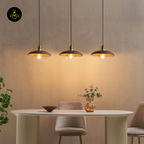 Natural Wood + Brass Pendant Light – Yuli | Carved Wood Lighting for Dining & Kitchen | Jagmag Lights