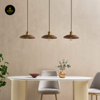 Natural Wood + Brass Pendant Light – Yuli | Carved Wood Lighting for Dining & Kitchen | Jagmag Lights