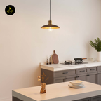 Natural Wood + Brass Pendant Light – Yuli | Carved Wood Lighting for Dining & Kitchen | Jagmag Lights