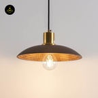 Natural Wood + Brass Pendant Light – Yuli | Carved Wood Lighting for Dining & Kitchen | Jagmag Lights