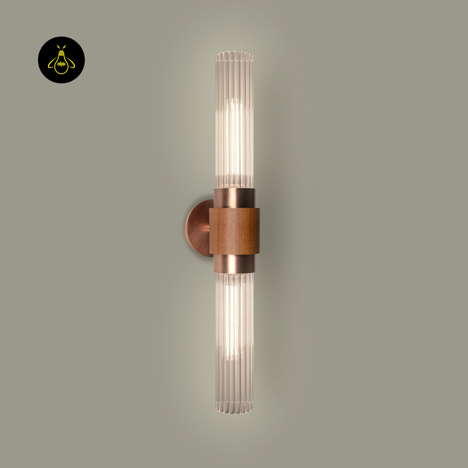 Handcrafted Wood & Glass Wall Lamp for Living Room | Jagmag Lights