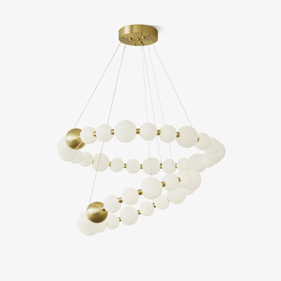 Jagmag Modern Acrylic Pearl Chandelier - Brass Finish, 32.3/40.2-Inch - Statement Lighting - Fancy and Decorative lights - Brand name jagmag lights