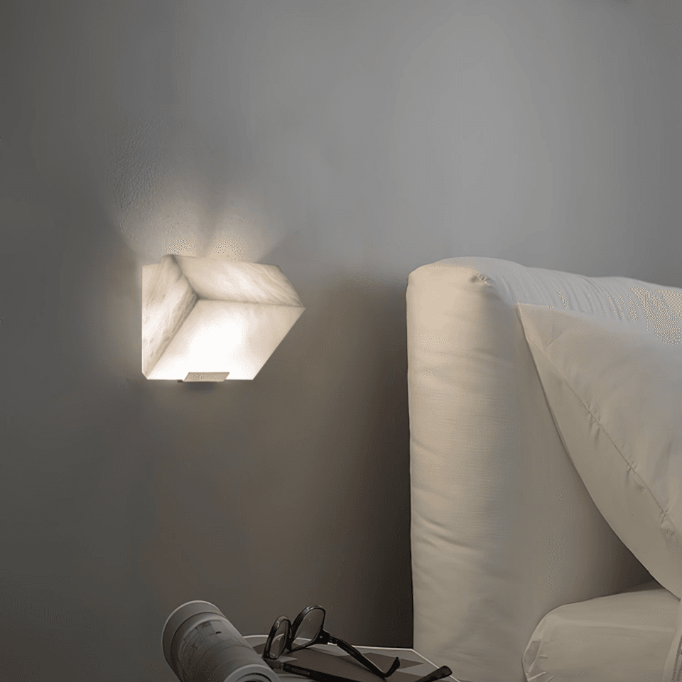 Jagmag Alabaster Wall Sconce with Natural Light Diffusion, White Alabaster Panel, for Stairways and Hallways - Fancy and Decorative lights - Brand name jagmag lights