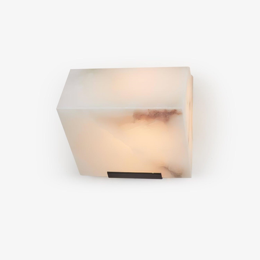 Jagmag Alabaster Wall Sconce with Natural Light Diffusion, White Alabaster Panel, for Stairways and Hallways